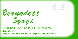 bernadett szogi business card